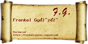 Frenkel Győző névjegykártya